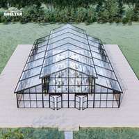 Tente d'événement de serre de mur de verre de cadre commercial résistant Mariage Orangerie House tente de mariage de toit transparent