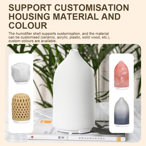 Vỏ gốm khuếch tán hương thơm với 3 chế độ phun, 2/4/8H hẹn giờ dẫn chỉ số, ấm màu vàng & 7-Color đèn LED - Product Image 5