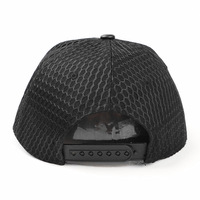 Casquette de baseball en maille style hip-hop urbain avec strass et badge métallique, visière plate, ajustable, en acrylique, unisexe, pour hommes et femmes, casquette snapback d'été