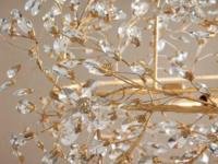 Lámpara de Araña de Cristal Dorada Personalizada para Vestíbulos de Hoteles, Moderna, de Gran Tamaño, Lujosa, Ovalada, con Luces LED Colgantes de Techo