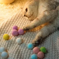 Jouet interactif en peluche à lancer, mini pompons, jeux d'entraînement à l'étirement pour chatons et chiens