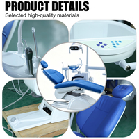 Sillón Dental Médico Estándar Europeo con Reposacabezas Ajustable y Lámpara LED, Unidad Completa de Tratamiento Dental para Hospitales Dentales