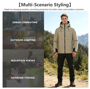 <span class=keywords><strong>Veste</strong></span> softshell imperméable, respirante, coupe-vent, à fermeture éclair, avec capuche, couleur unie, pour la montagne et la pêche - Product Image 3