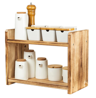 Grand étagère à épices en bois à 2 niveaux, organisateur de comptoir, rangement pour cuisine et salle de bain, présentoir de cosmétiques
