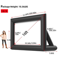 Écran de projection de film gonflable en tissu Oxford imperméable pour l'extérieur, pompe électrique, mobile, portable, pour les fêtes, la publicité et la promotion