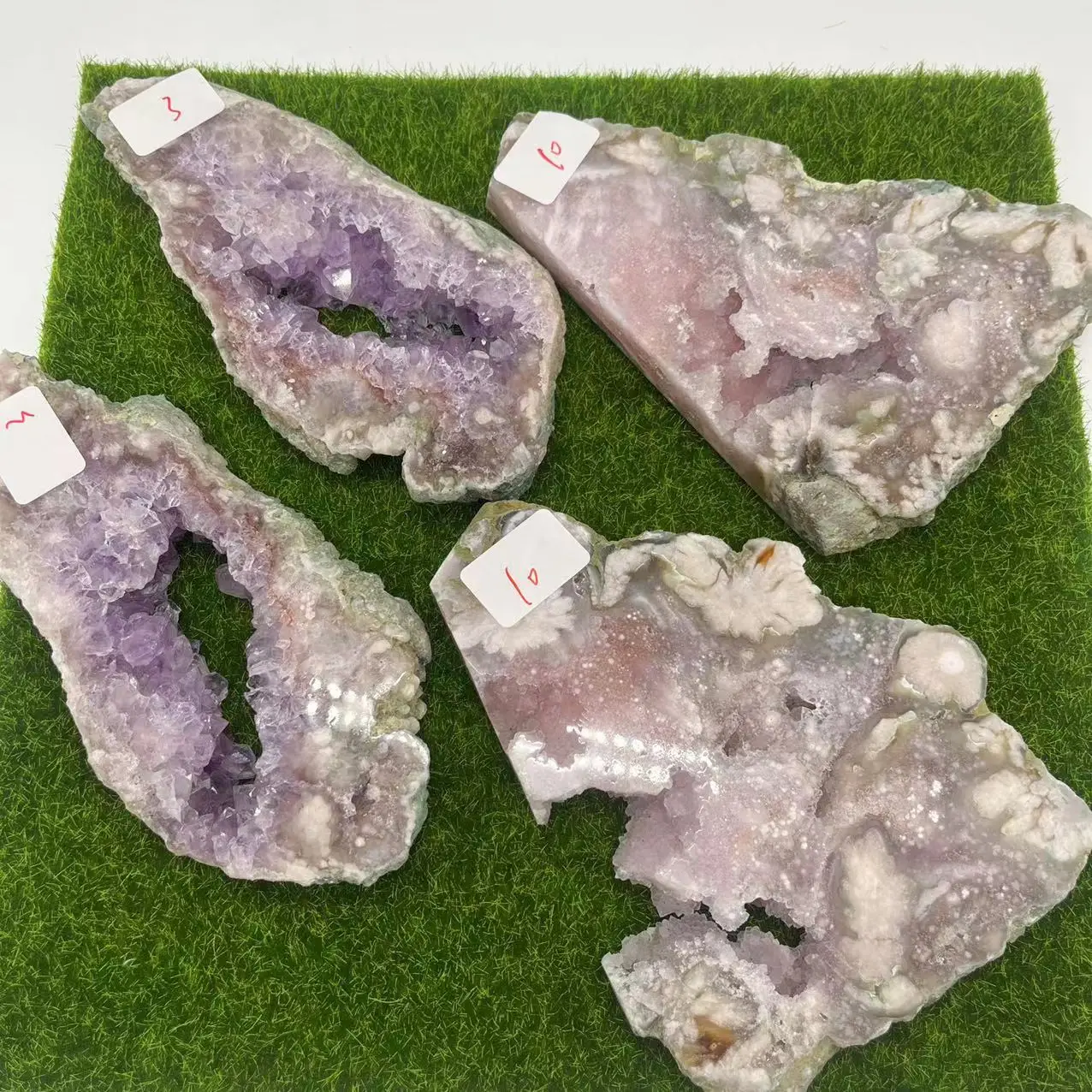 Hochwertige natürliche rosa Amethyst scheiben Kristall platte Heil kristall polierte Amethyst scheiben