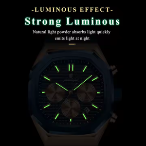 패션 럭셔리 남성용 시계 실리콘 스트랩 방수 발광 크로노그래프 날짜 손목 시계 남성 석영 시계 - Product Image 6