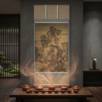 Peinture de paysage chinois traditionnelle 100% peinte à la main sur rouleau de soie, art Shanshui du début du printemps, marque LINGFENG, qualité artistique
