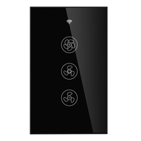 Sakelar Kipas WiFi Pintar dengan Pengatur Waktu Aplikasi & Kontrol Suara, Berperingkat IP20, Sakelar Dinding Kipas Langit-Langit Sentuh
