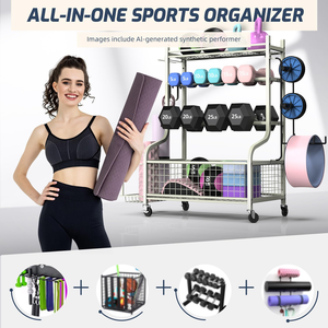Home Fitness Equipment <b>Storage</b> Rack Removable Yoga Mat <b>Storage</b> <b>Cart</b> Gym Equipment Multifunctional Shelf - Product Image 2