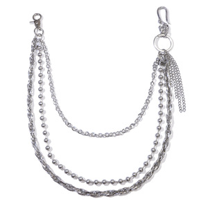 Punk Metal Multi <b>Chain</b> Pants <b>Chain</b> Stainless Steel Double Ring Hip Hop Street Dance Fashionable Waist <b>Chain</b> Adult - Product Image 5