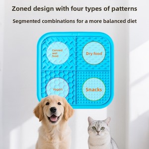 Silicone <b>Pet</b> Lick <b>Mat</b> Non-Slip Feeding Pad For Cats Dogs With Suction Cup Divided Design <b>Food</b> Grade Material - Product Image 3