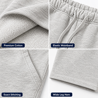 Shorts de sport pour hommes en molleton français 100 % coton 220 g/m² de haute qualité, personnalisés par le fabricant, avec cordon de serrage, pour la course et la gym, idéaux pour l'été