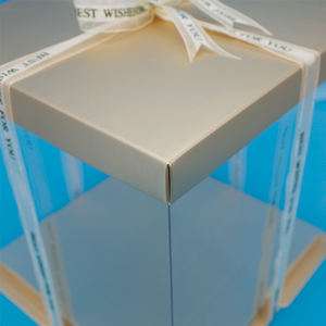 Altın kapaklı ve taban plastik şeffaf ambalaj ekmek kutusu için doğum günü düğün pastası emballage de gateaux - Product Image 5