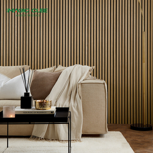 Fourniture d'usine haute performance Panneaux acoustiques à lattes <span class=keywords><strong>de</strong></span> <span class=keywords><strong>bois</strong></span> 600*<span class=keywords><strong>120mm</strong></span> avec panneaux muraux en feutre PET - Product Image 4