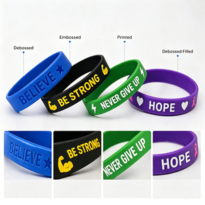 Bracelet en silicone personnalisé gaufré, étanche, en caoutchouc, pour équipe sportive, cadeau de fête, vente en gros - Product Image 1