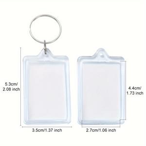 透明アクリルフォトフレームキーホルダー DIY 写真挿入キーリング 丸型プラスチック スナップインキーフォブ 大量販促記念品用 - Product Image 6