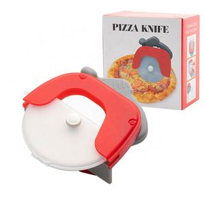 Innovative Pizza Cutter <b>Wheel</b> Sharp Stainless Steel Blade for Easy Slicing <b>Plastic</b> Handle With Protective Cover Base Bracket - Product Image 4