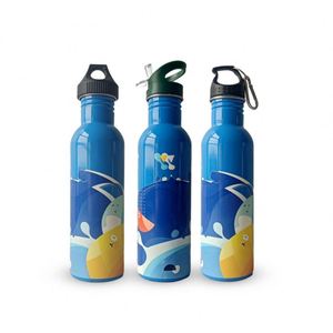 750ml/25.5oz Single-Layer Stainless Steel Tie Dye Insulated Cup With Straw Outdoor Portable Sports Water <b>Bottle</b> - Product Image 6