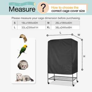 Couverture universelle de cage d'oiseau pour la nuit pour chats vison <span class=keywords><strong>Totor</strong></span> perruche perroquet et petits animaux grande couverture de cage d'oiseau - Product Image 2