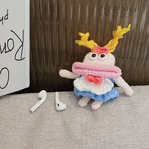 Étui pour écouteurs pour Apple AirPods <span class=keywords><strong>2</strong></span> <span class=keywords><strong>Pro</strong></span> tricoté dessin animé chaîne casque boîte de charge mignon couverture souple pour <span class=keywords><strong>Air</strong></span> pods 3 - Product Image 1