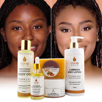 Set de Cuidado de la Piel Luminoso con Colágeno, Vitamina C y E, Infusión de Glutatión, Sin Hidroquinona, Aceite Corporal, Loción, Sérum, Set Aclarante