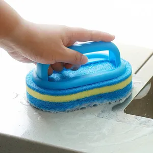 Zenidoo Eco-Friendly Silicone Household Cleaning Tools Thickened Kitchen Bathroom <b>Tile</b> Cleaning Brush <b>Plastic</b> Handle for Stain - Product Image 2