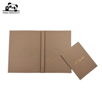 Porte-menu en lin texturé de qualité supérieure, logo personnalisé en relief mat, reliure à vis Chicago