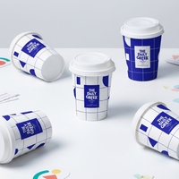 Gobelet en papier kraft jetable à paroi simple de 12 oz avec revêtement PE, logo personnalisé, couvercle de 90 mm pour café et thé chaud