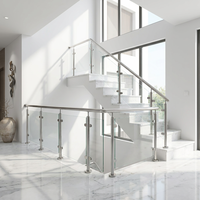 Système de balustrade en verre pour balcon, escalier extérieur, verre trempé sans cadre, quincaillerie en acier inoxydable