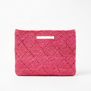 Woven Raffia <b>Straw</b> Cute Clutch <b>Bag</b> for Women Summer Beach <b>Tote</b> Handbag with Tassel Open Top - Product Image 1