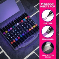 Marcadores de Doble Punta con Purpurina SY Modelo 226, 24/36/48 Colores, Rotuladores Acrílicos Brillantes para Arte, Scrapbooking y Bullet Journaling