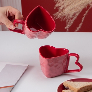 Cặp vợ chồng Món quà tình yêu hình trái tim xử lý sứ <span class=keywords><strong>Mug</strong></span> cup dễ thương biểu tượng tùy chỉnh gốm tim <span class=keywords><strong>Mug</strong></span> - Product Image 5