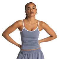 Tank top yoga rajutan dobby nilon poliamida tanpa jahitan, cepat kering, warna-warni, potongan ramping, untuk olahraga wanita di gym.