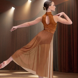 MiDee Abito da Danza Lirica Elegante con Strass per Donne Adulte, Costume da Esibizione Senza Maniche con Schiena Scoperta - Product Image 2