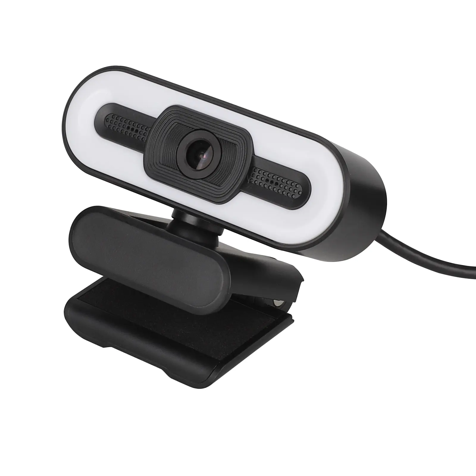 360 Degree Touch Adjustment With Mic 1080p Led Light for Video Chat and Teleconferencing Online with Light Adjustm