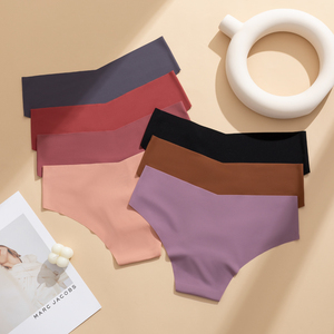 Laag uitgesneden ijszijde naadloze stringondergoed Dun ademend zacht T-string slipje Sexy katoenen kruis G-string onderbroek - Product Image 3