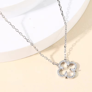 Mylove 2025 nuevos productos plata 925 joyería niña regalo <span class=keywords><strong>20</strong></span> trébol flor collar circón colgante para mujer - Product Image 2