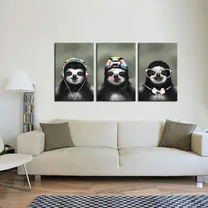 Canvas Wall Art Prints Lazy Cute Sloth Love Animal Photo Paintings Contemporary Decorative Giclee Artwork Wall Decor
