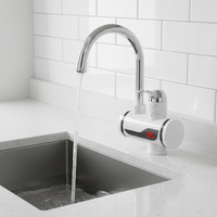 Chauffe-eau instantané 3000W 220V en ABS et acier inoxydable pour cuisine et salle de bain avec affichage numérique, poignée unique, monotrou