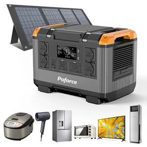 Estación de Energía Solar Portátil Poforce de 2500W, Batería de Respaldo de Emergencia para Automóvil con MPPT, 2016WH, 400W, Corriente Pura, AU/US T20&UC400, Larga Duración - Product Image 1