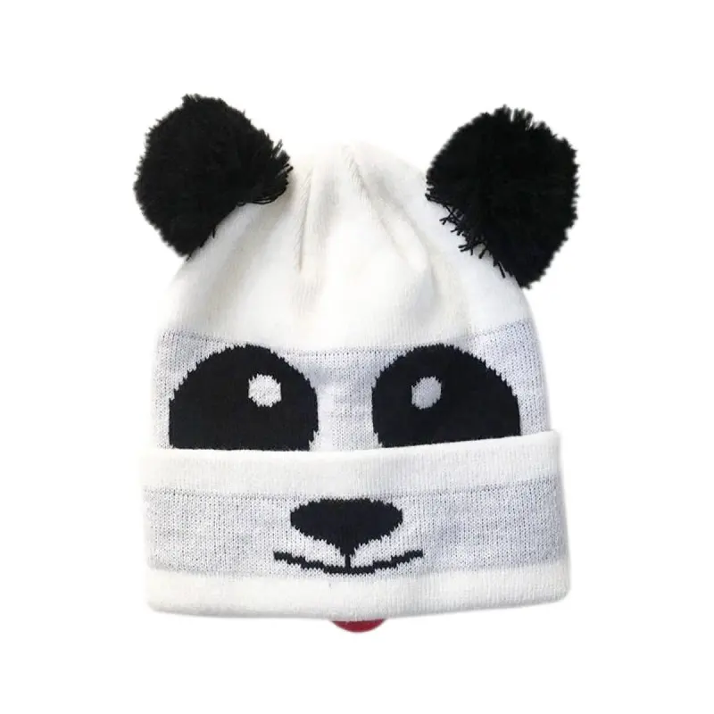 Bonnet d'animaux tricoté, chapeau de Panda, chat grenouille, personnalisé pour enfants, adolescents, hiver, 100% acrylique brodé, unisexe