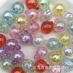 Iridescent Shattered Texture <b>Beads</b> Round <b>Plastic</b> Resin For Bracelet Making Jewelry Findings Components Wholesale Yiwu Origin - Product Image 2