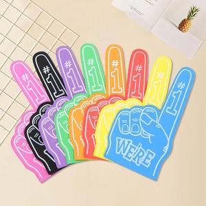 أصابع رغوية عملاقة - أيدي تشجيع وأصابع رغوية حمراء - إكسسوارات روح الفريق وعلامة يد لكرة القدم - Product Image 1