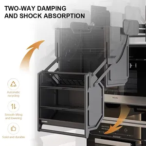 Sistema de elevação de cesta suspensa para armário de cozinha, elevador de caixa suspensa para armazenamento de camada dupla