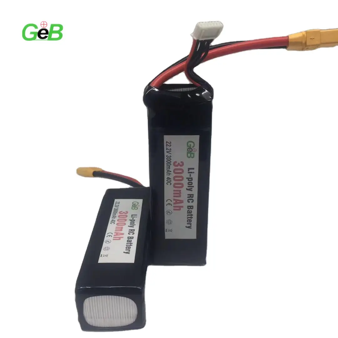 Manufacturer High C-Rate RC Lithium Polymer Battery 6S 22.2V 3000mAh 40C GEB Lipo Rechargeable Battery Pack for RC Model Devices