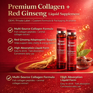 Gelatina Eficaz de Ginseng Rojo Antioxidante Herbal Adaptógeno con Colágeno, Shot de Energía, Péptido de Colágeno Líquido Bebible - Product Image 2