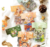 30 pièces/paquet de bonbons poteaux autocollant pour animaux de compagnie sac feuille feuille Collage saison rétro Collage Journal décoratif Source matériel en 6 modèles