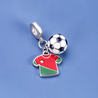 Breloques en argent Pan Charms, thème football mondial et trophée de football, perles pour bracelet original, bijoux pour femmes, fans de sport, Berluque