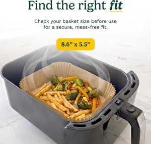 Disposable Double-Sided Air Fryer Liners 150 Pack 86x55" Rectangle | Recyclable Food-grade Unbleached Silicone-Coated Non-Stick - Product Image 2